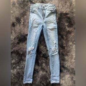 American Eagle Outfitters, Size 4 waist, regular length, medium-light wash.